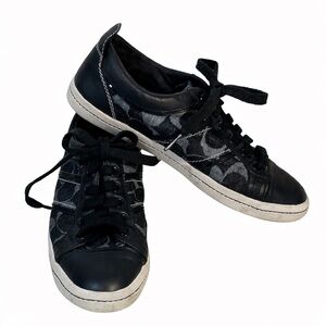Coach Signature Canvas Sneakers Navy Blue White Women’s Size 7